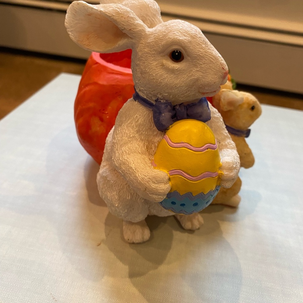 Colorful Bunny Figurine Set with Egg Holder - Picture 9 of 10